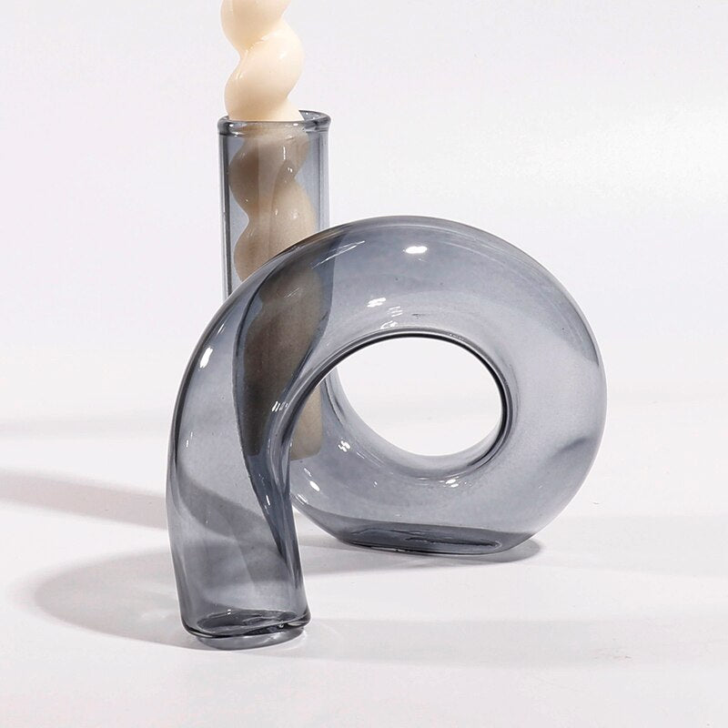 Spiral Glass Candle Holder