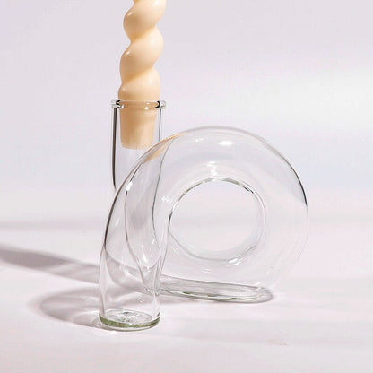 Spiral Glass Candle Holder