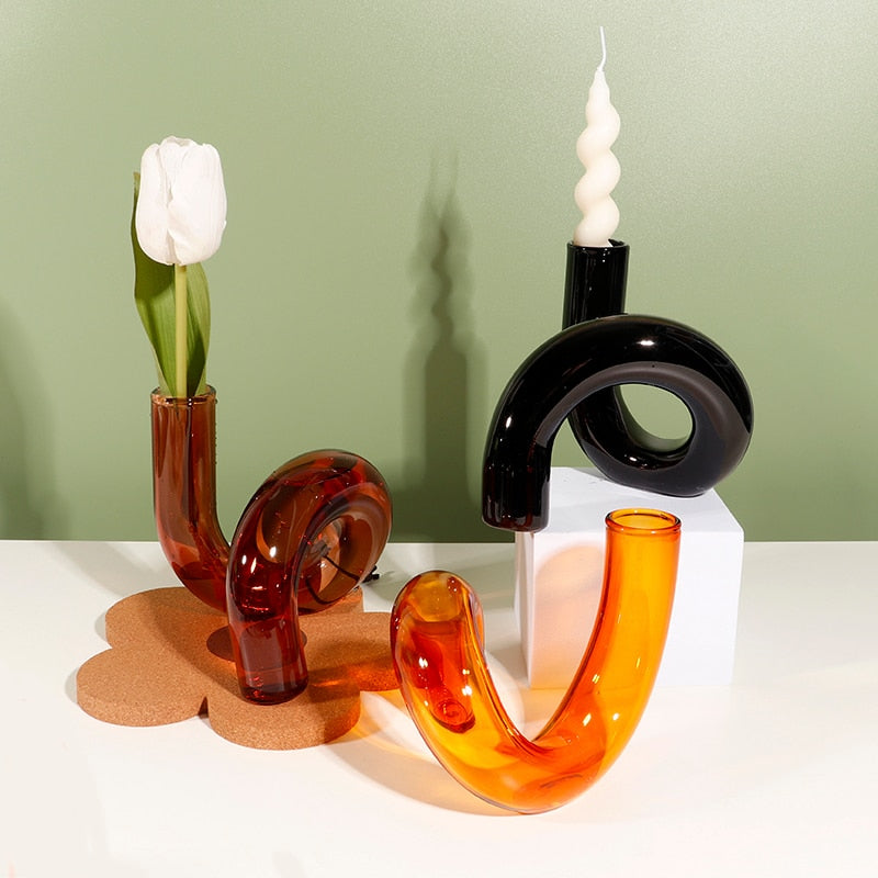 Spiral Glass Candle Holder