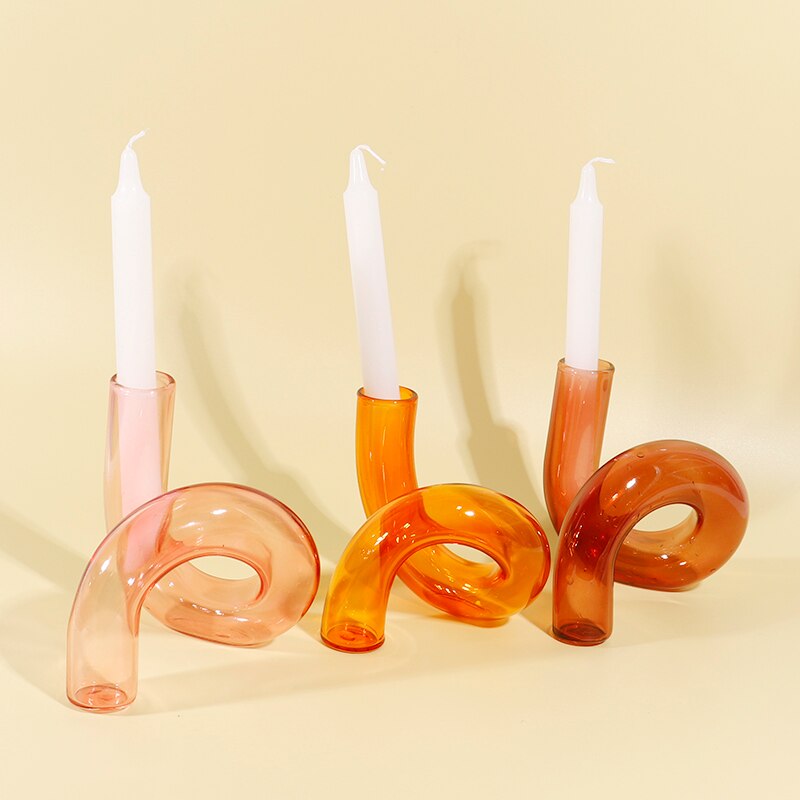 Spiral Glass Candle Holder