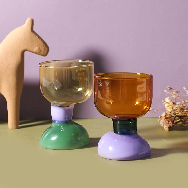 Colored Glass Cocktail Cups