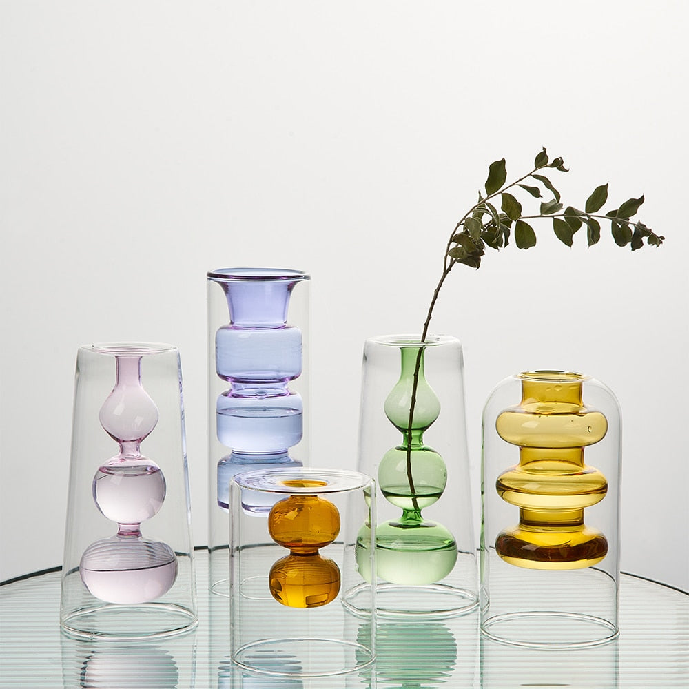 Colored Crystal Glass Vases