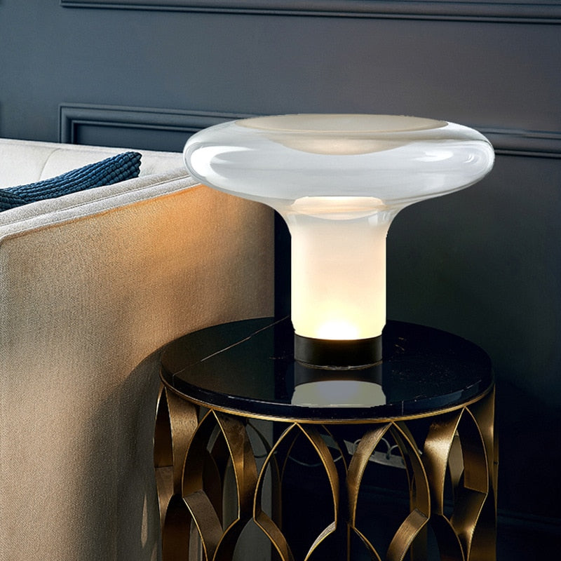 Glass Mushroom Table Lamp