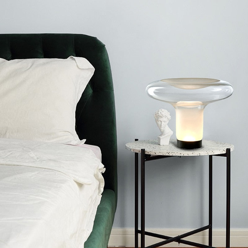 Glass Mushroom Table Lamp