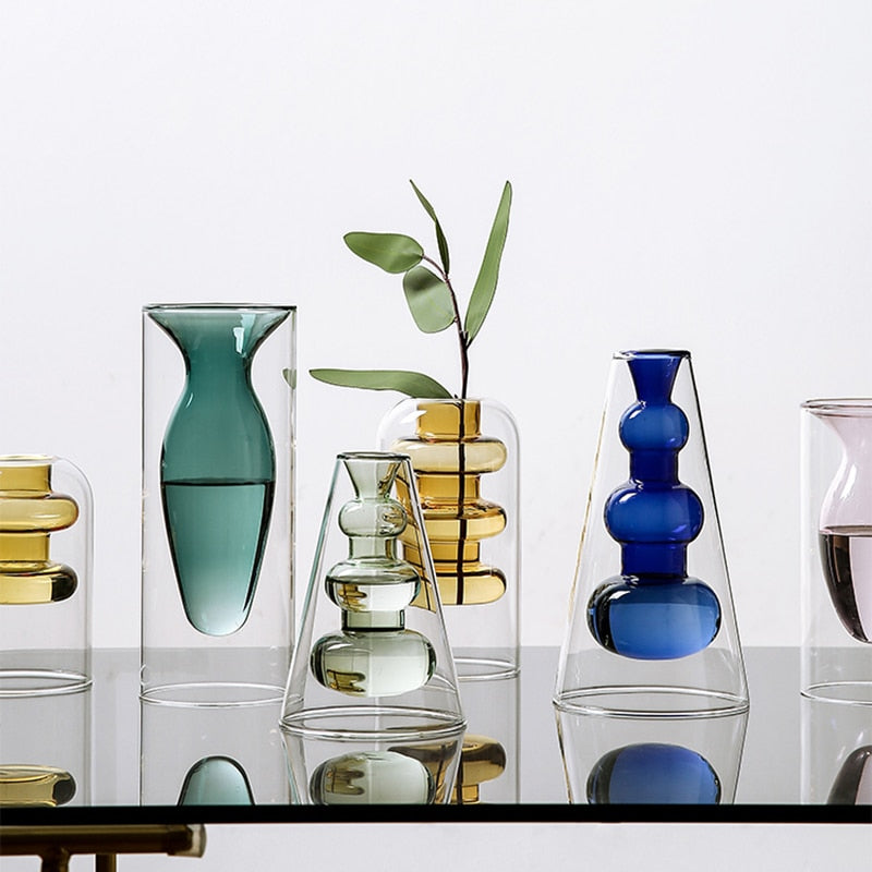 Colored Crystal Glass Vases