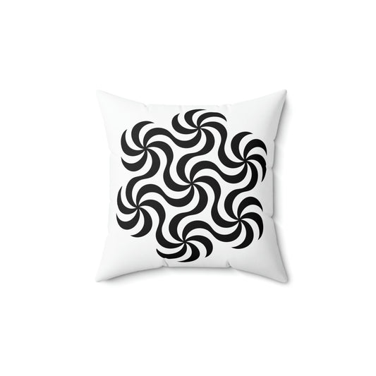 White Swirl Pillow